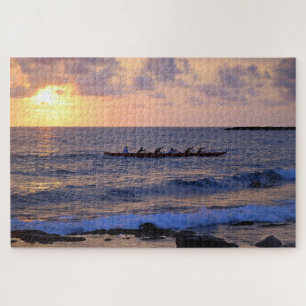 Outrigger Canoe bei Sunset auf der großen Insel Ha Puzzle
