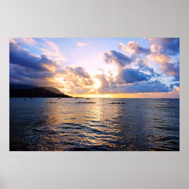 Outrigger Canoes Hanalei Bay Poster (Vorne)