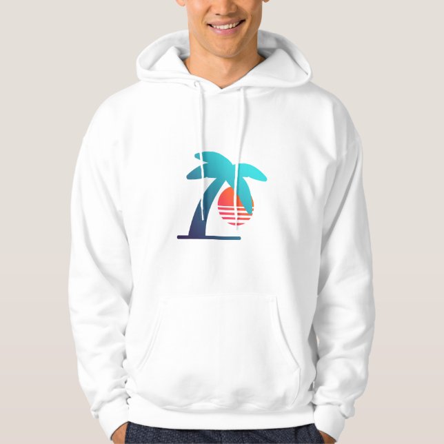 Outrun Retro Classic Palm Logo hoodie (Vorderseite)