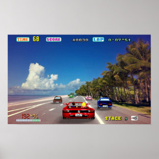 Outrun-Rücklauf-Pixel-Kunst Poster