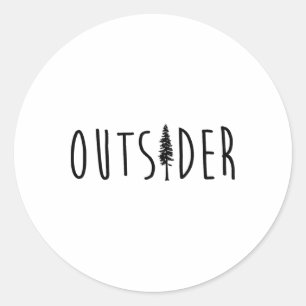 Outsider Mountains Tee Natur Wandern Outdoor Cool Runder Aufkleber