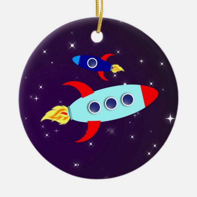 Outta Diese Welt!Junge Keramik Ornament (Vorne)