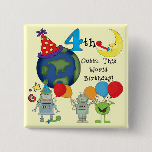 Outta dieser Welt4. Geburtstags-T-Shirts und Button