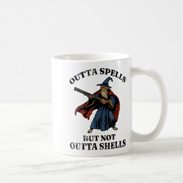 Outta Spells But Not Outta Shells Wizard Fantasy M Kaffeetasse (Rechts)
