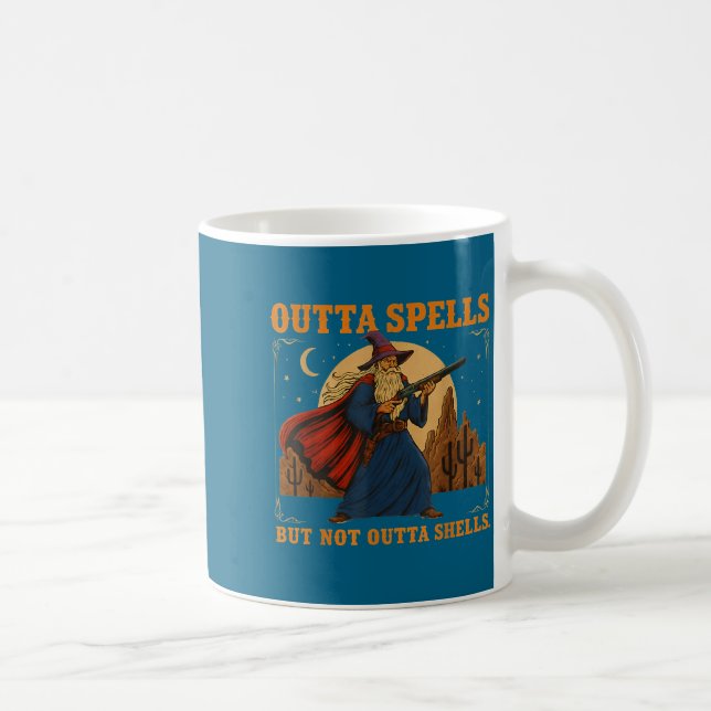 Outta Spells But Not Outta Shells Wizard Fantasy M Kaffeetasse (Rechts)