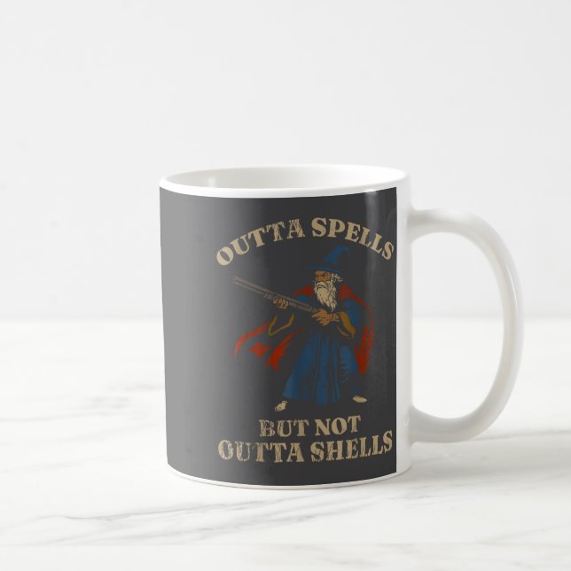 Outta Spells But Not Outta Shells Wizard Fantasy M Kaffeetasse (Rechts)