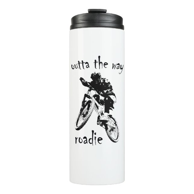 Outta The Way Roadie Mountain Bike Thermosbecher (Vorderseite)