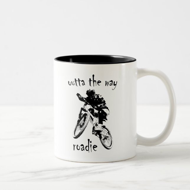 Outta The Way Roadie Mountain Bike Zweifarbige Tasse (Rechts)