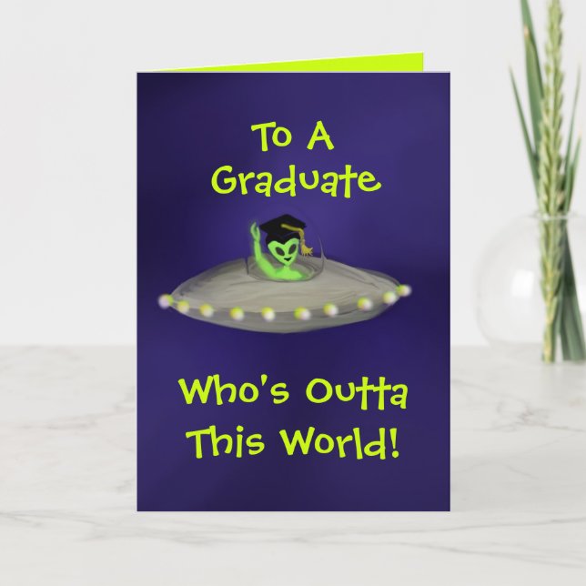 Outta This World Graduate Card Karte (Vorderseite)