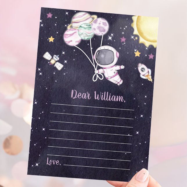 Oututer Space Girl Baby Dusche Galaxy Baby Einladung (Von Creator hochgeladen)