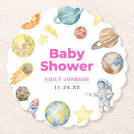 Oututer Space Girl Babydusche Untersetzer