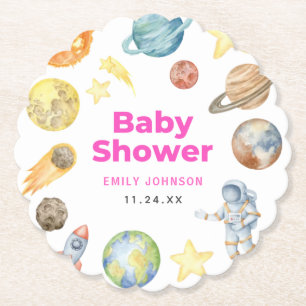 Oututer Space Girl Babydusche Untersetzer