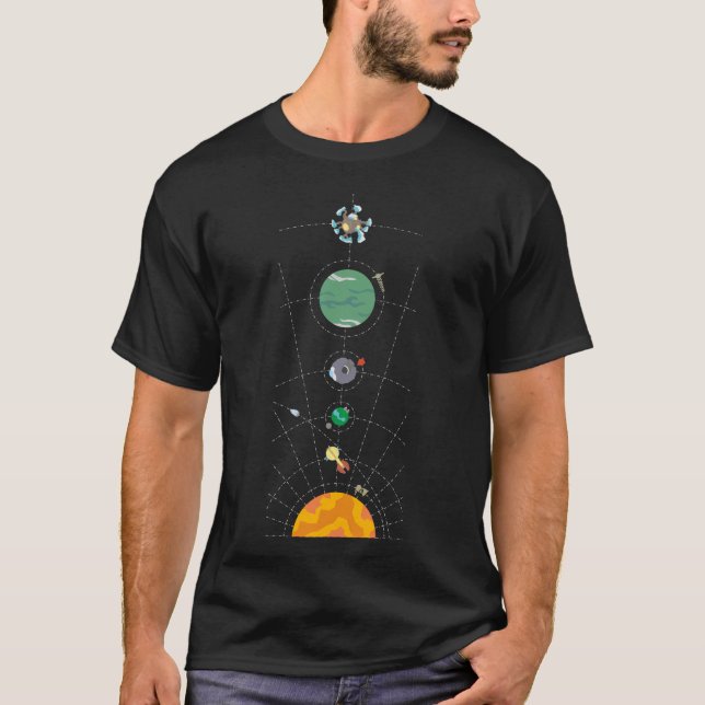 Oututer Wilds Hearthias System Map T-Shirt (Vorderseite)