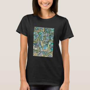Ouvertüre - Moderne geometrische Wasserfarben-Kuns T-Shirt