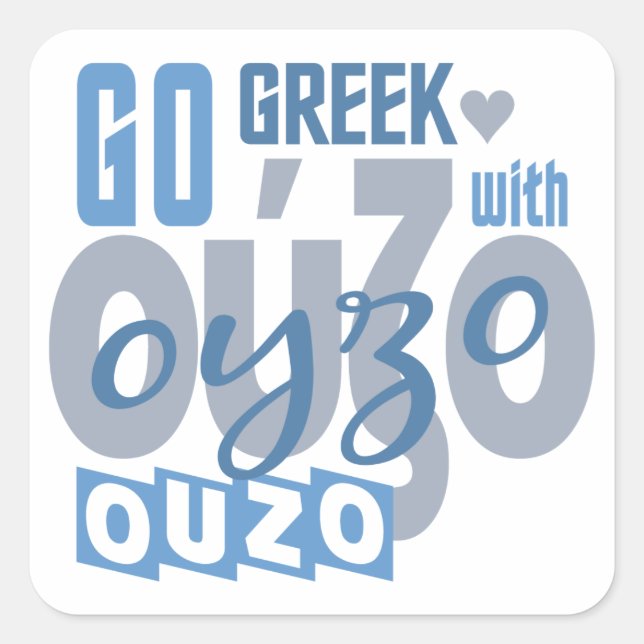 Ouzo-Aufkleber Quadratischer Aufkleber (Vorderseite)