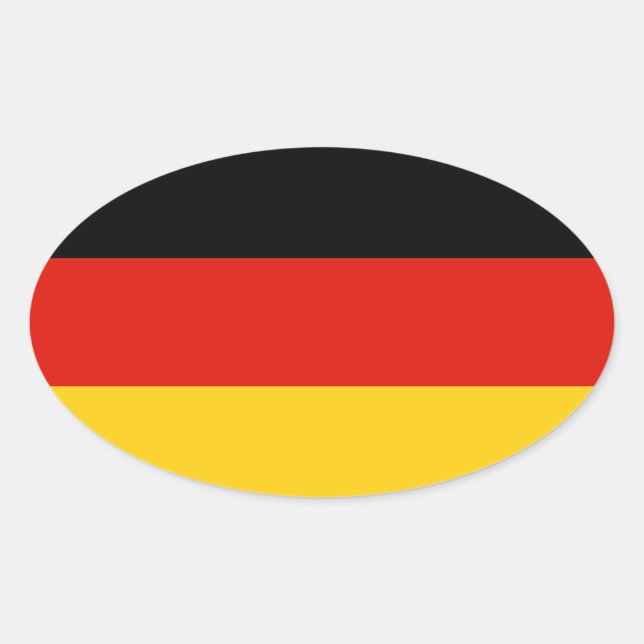 Oval-Aufkleber der deutschen Flagge | Flagge Deuts Ovaler Aufkleber (Vorderseite)