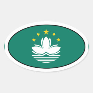 Oval-Aufkleber der Macau-Flagge Ovaler Aufkleber