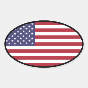Oval-Aufkleber der US-Flagge Ovaler Aufkleber