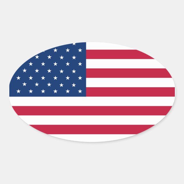 Oval-Aufkleber der US-Flagge Ovaler Aufkleber (Vorderseite)