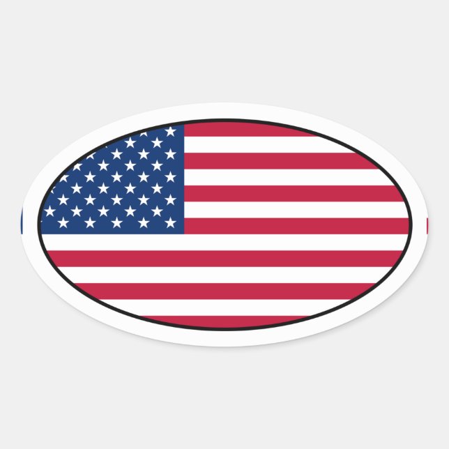 Oval-Aufkleber der US-Flagge Ovaler Aufkleber (Vorderseite)