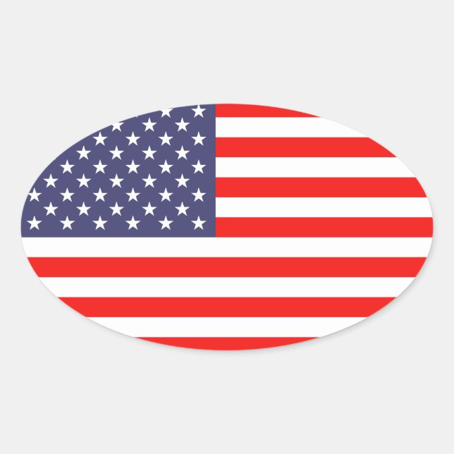 Oval-Aufkleber | Flagge Amerikas Ovaler Aufkleber (Vorderseite)