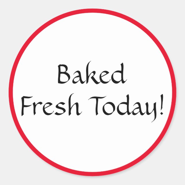 Oval-Aufkleber, frisch gebacken Runder Aufkleber (Vorderseite)