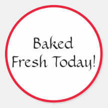 Oval-Aufkleber, frisch gebacken