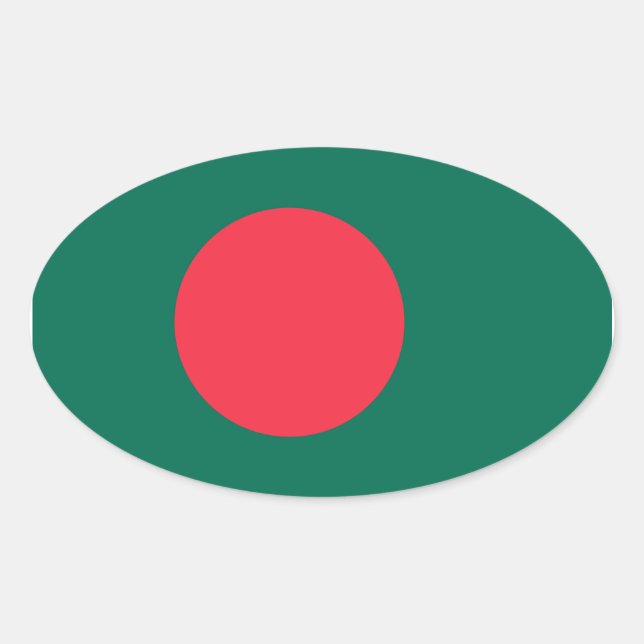Oval-Aufkleber für Bangladesch Ovaler Aufkleber (Vorderseite)