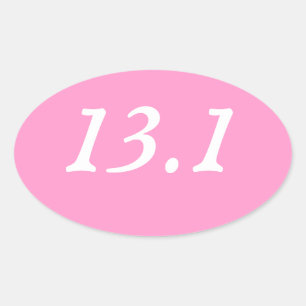 Oval-Aufkleber für den Halbmarathon (Rosa) Ovaler Aufkleber