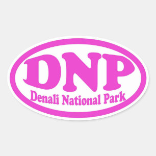 Oval-Aufkleber für den Nationalpark Denali Ovaler Aufkleber