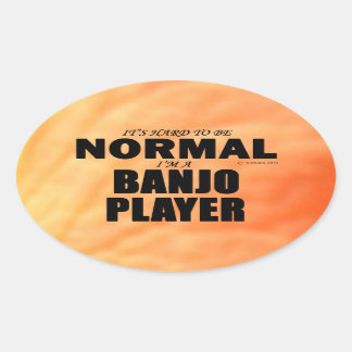 Oval-Aufkleber für den normalen Banjo Player Ovaler Aufkleber