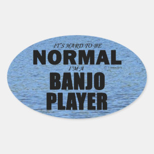 Oval-Aufkleber für den normalen Banjo Player Ovaler Aufkleber