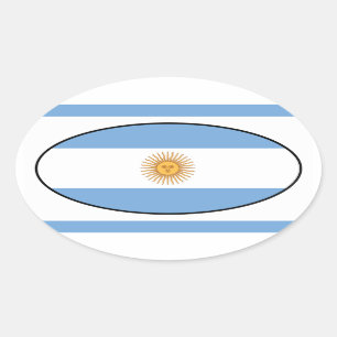 Oval-Aufkleber für die argentinische Flagge Ovaler Aufkleber