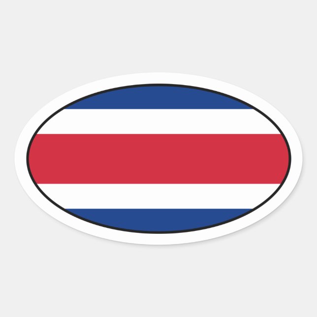 Oval-Aufkleber für die Flagge Costa Rica Ovaler Aufkleber (Vorderseite)