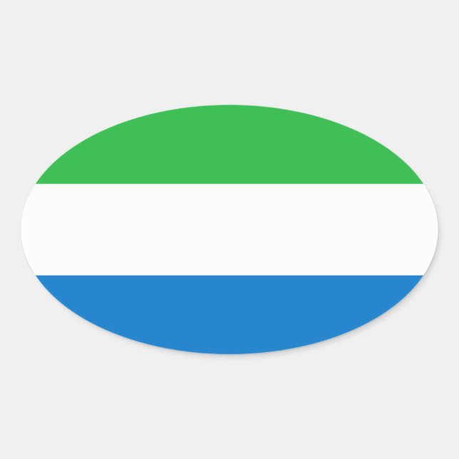 Oval-Aufkleber für die Flagge Sierra Leones Ovaler Aufkleber (Vorderseite)