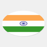 Oval-Aufkleber für die indische Flagge