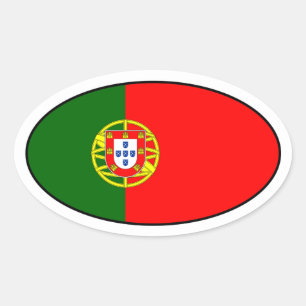 Oval-Aufkleber für die portugiesische Flagge Ovaler Aufkleber