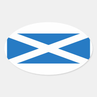 Oval-Aufkleber für die schottische Flagge Ovaler Aufkleber