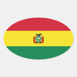 Oval-Aufkleber für die Staatsflagge Boliviens Ovaler Aufkleber