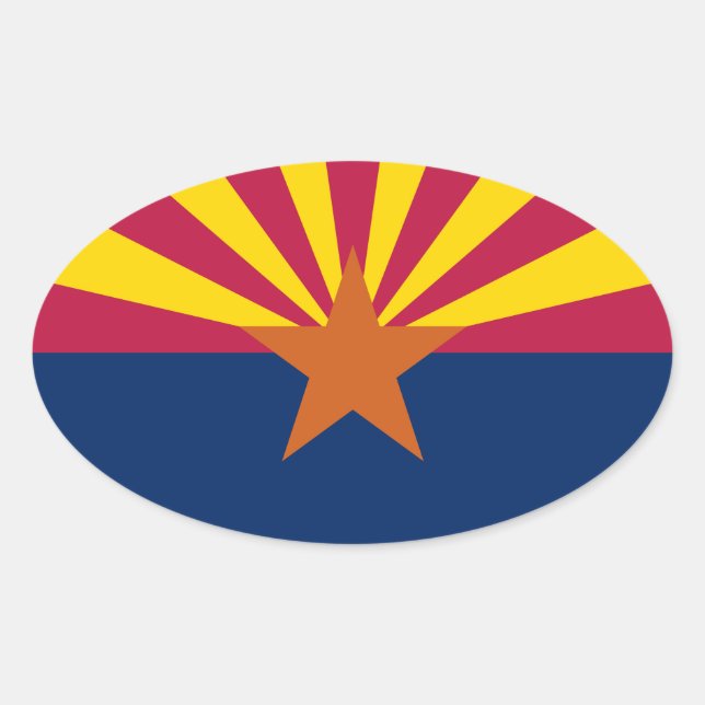 Oval-Aufkleber für die Staatsflagge von Arizona Ovaler Aufkleber (Vorderseite)