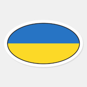 Oval-Aufkleber für die Ukraine Ovaler Aufkleber