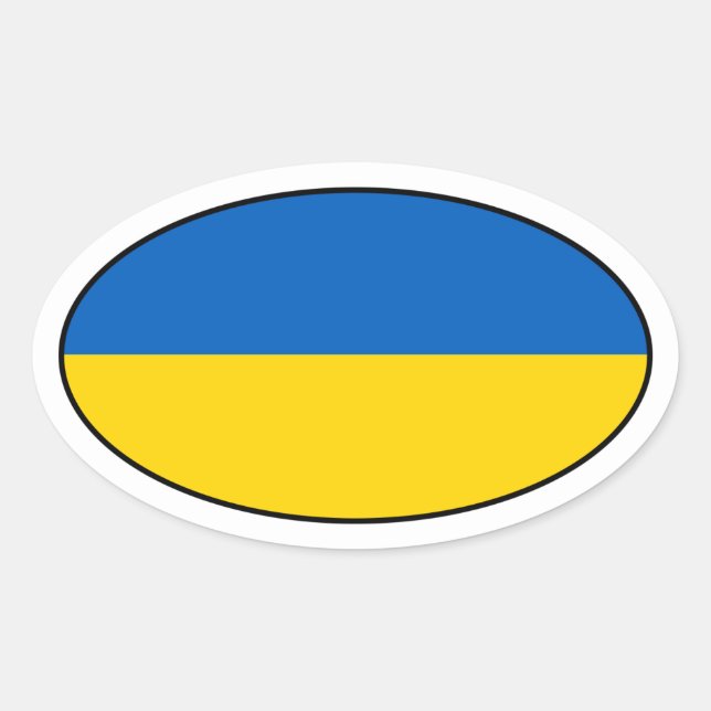 Oval-Aufkleber für die Ukraine Ovaler Aufkleber (Vorderseite)