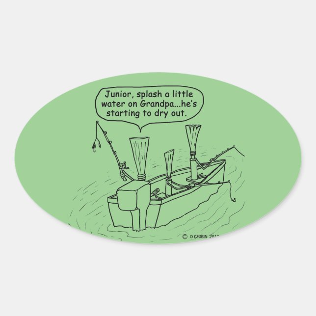 Oval-Aufkleber für Fischrogen Ovaler Aufkleber (Vorderseite)