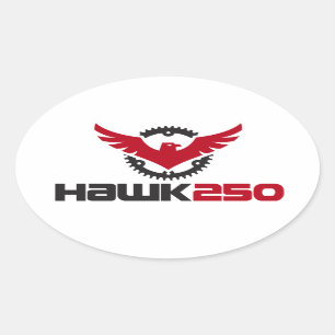 Oval-Aufkleber für Hawk 250-Logos Ovaler Aufkleber