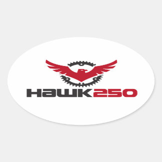Oval-Aufkleber für Hawk 250-Logos Ovaler Aufkleber