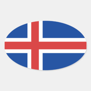 Oval-Aufkleber für Island Ovaler Aufkleber