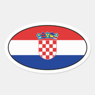 Oval-Aufkleber für Kroatien Ovaler Aufkleber