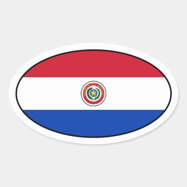 Oval-Aufkleber für Paraguay Ovaler Aufkleber (Vorderseite)
