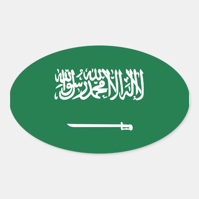 Oval-Aufkleber für Saudi-Arabien Ovaler Aufkleber (Vorderseite)