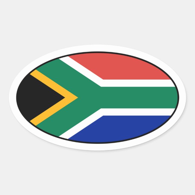 Oval-Aufkleber für Südafrika Ovaler Aufkleber (Vorderseite)